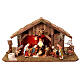 Nativity stable with 10 cm figurines, 30x55x30 cm s1