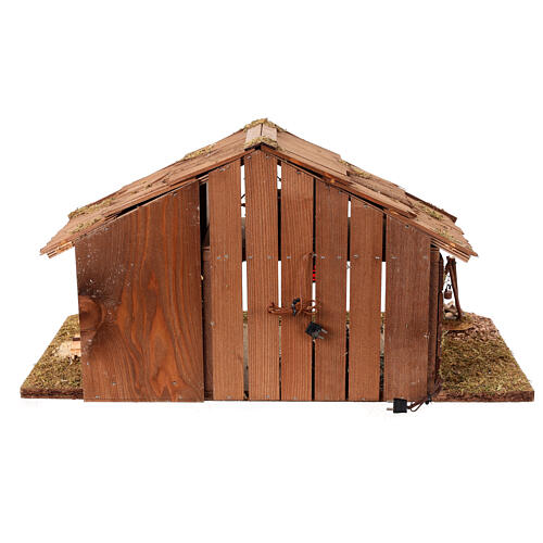 Empty Nordic style nativity stable 25x50x25 cm 5