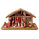 Stable with resin nativity scene figurines 25x50x25 cm s1