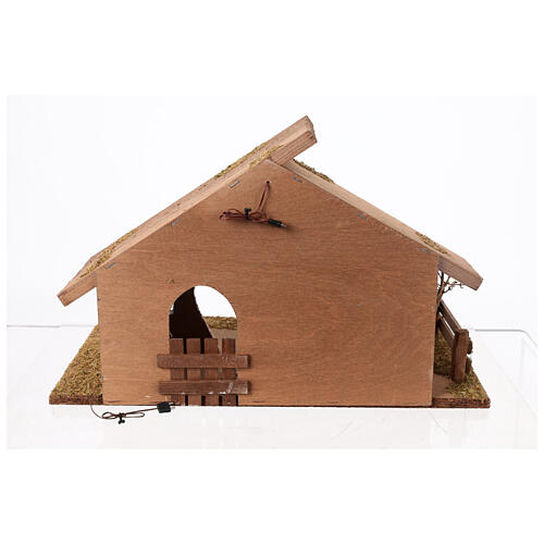 Wooden stable for 10-12 cm Nativity Scene, empty setting, 30x50x30 cm 4