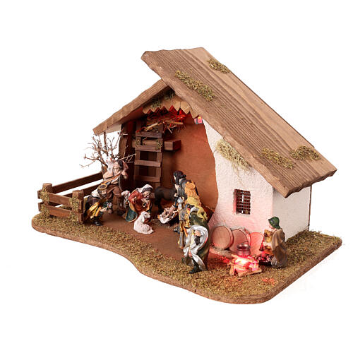 Nativity scene stable with 10-12 cm set 30x50x30 cm 5