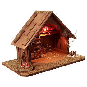 Nativity scene stable with light 30x50x30 cm