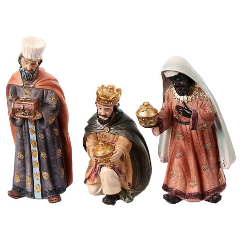 Nativity stable with 10 cm figurines, 30x50x30 cm 4