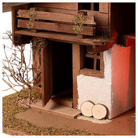 Empty stable for 10-12 cm Nativity Scene, wood, 35x60x30 cm