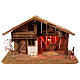 Empty stable for 10-12 cm Nativity Scene, wood, 35x60x30 cm s1