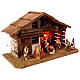 Wooden nativity stable with 10 cm statues 35x60x30 cm s3