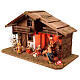 Wooden nativity stable with 10 cm statues 35x60x30 cm s5