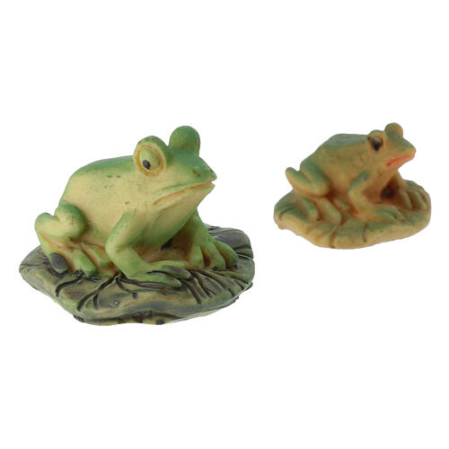 Set of 2 frogs, resin, for 10-12 cm Nativity Scene 1