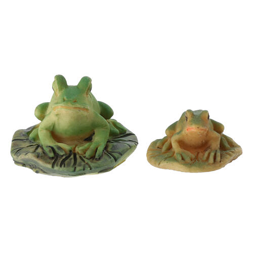 Set of 2 frogs, resin, for 10-12 cm Nativity Scene 2