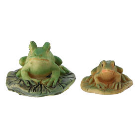 Conjunto 2 peças rãs de resina para presépio 10-12 cm