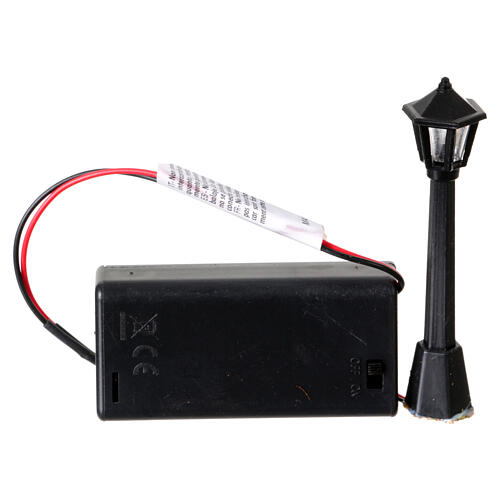 Straßenlaterne mit weißem Licht, sechseckige Laterne 8 cm, Sockel 3×3 cm 3