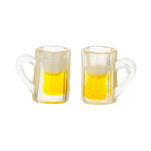 Conjunto 2 peças canecas de cerveja 1 cm presépio 8-10 cm 1