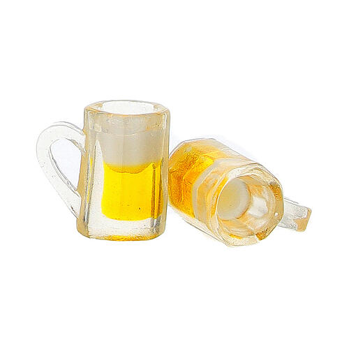 Set 2 pcs beer mug 1 cm nativity scene 8-10 cm 2