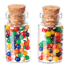 Set of 2 jars of beads, 3 cm, for 14-16 cm Nativity Scene