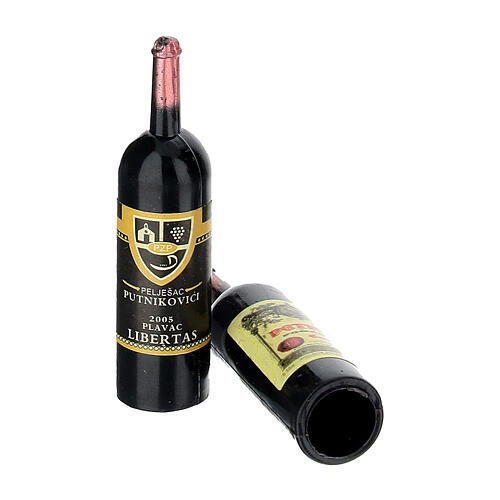 Conjunto 2 peças garrafas de vinho 5 cm em pvc presépio 8-10 cm 2