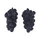 Set 2 pcs grappe de raisin noir 2,5 cm crèche 8-10 cm s1