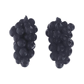 Set 2 pz grappolo di uva nera 2,5 cm presepe 8-10 cm