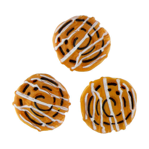 Cinnamon roll 3 pcs of 2 cm PVC for nativity scene 8-10 cm 1