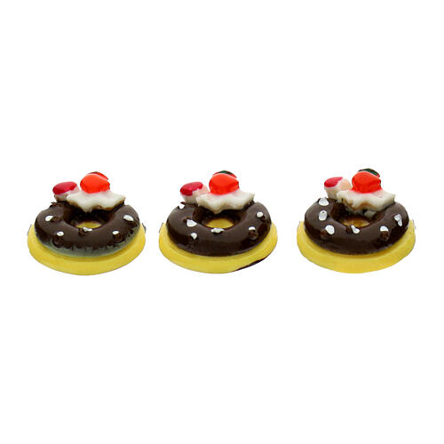 Trio of donuts 1.5 cm nativity scene 8-10 cm 1