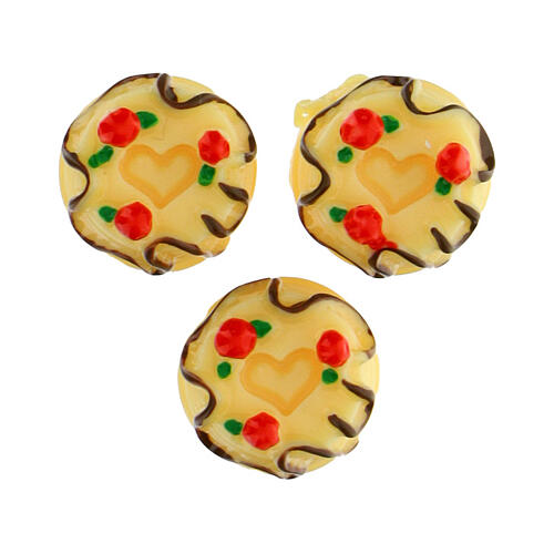 Confezione 3 pezzi torte gialle 1,5 cm presepe 8-10 cm 2