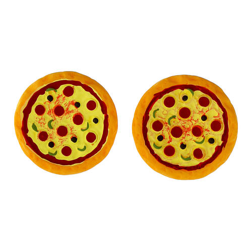 Set aus 2 Pizzen – Ø 3 cm, Resin, Krippenzubehör für 8–10 cm Figuren-Serie 1
