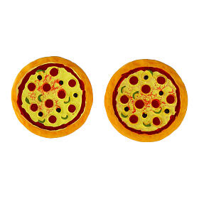 Set of 2 resin pizzas 3 cm nativity scene 8-10 cm