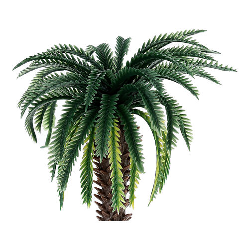 Palme mit realistisch gestalteten Stamm und Blättern – Höhe 12 cm, Krippenzubehör für 8–10 cm Figuren-Serie 2