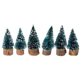 Set 6 pcs sapins enneigés 5 cm crèche 4-6 cm