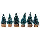 Conjunto 6 peças pinheiros 5 cm presépio 4-6 cm s1
