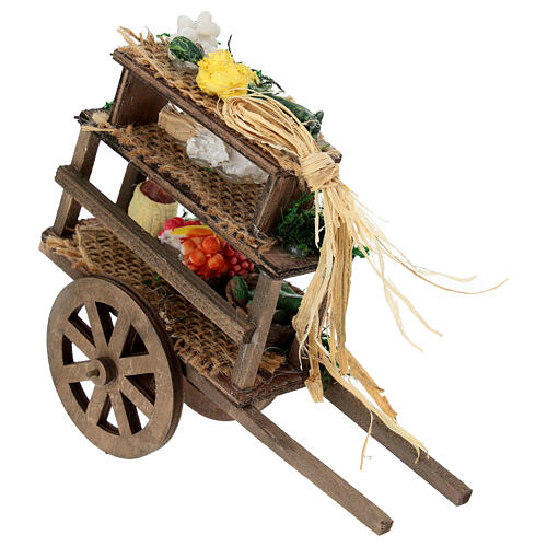 Obst- und Gemüsewagen aus Holz und Terrakotta – geeignet für 16–18 cm Krippe 4