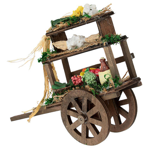 Carretto frutta e verdura 10x15x5 cm presepe 16-18 cm 2