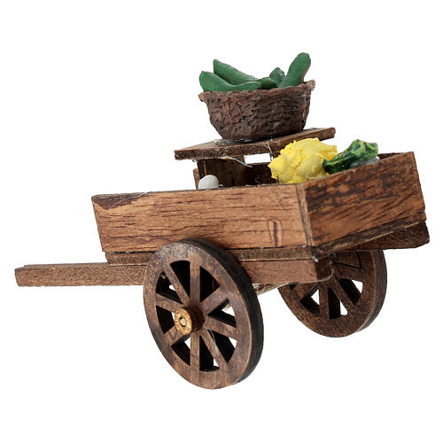 Market cart with fruits, 5x10x5 cm, for 10-12 cm Nativity Scene 3