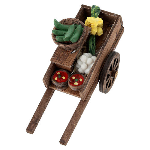 Market cart with fruits, 5x10x5 cm, for 10-12 cm Nativity Scene 4