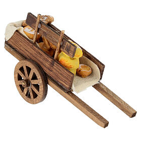 Wooden cart with bread, 8x10x5 cm, for 8-10 cm