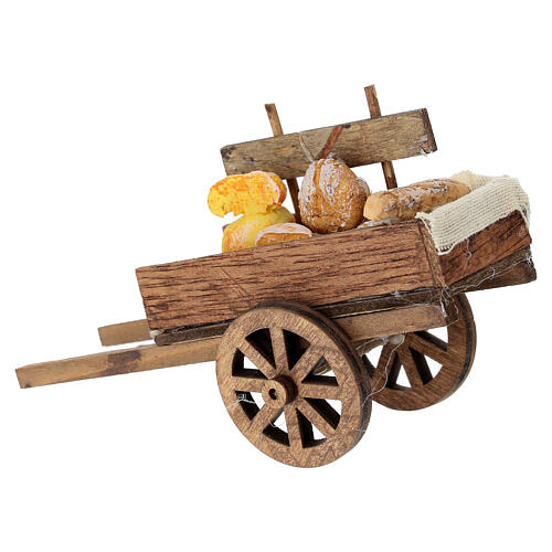 Wooden cart with bread, 8x10x5 cm, for 8-10 cm 3