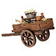 Carretto in legno formaggio e vino 10x10x5 cm presepe 10-12 cm s3
