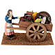 Fishmonger's cart with female figurine, 10x15x10 cm, for 10-12 cm Nativity Scene s1