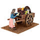 Fishmonger's cart with female figurine, 10x15x10 cm, for 10-12 cm Nativity Scene s2