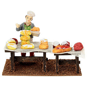 Étal gastronomique avec figurine 10x15x10 cm santon 10 cm