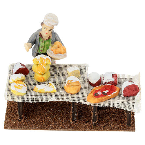 Étal gastronomique avec figurine 10x15x10 cm santon 10 cm 3