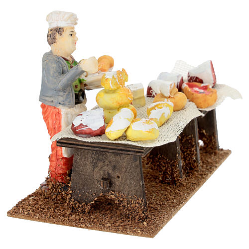 Étal gastronomique avec figurine 10x15x10 cm santon 10 cm 4