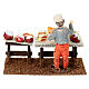 Banca comida com cozinheiro 10x15x10 cm figura 10 cm s6