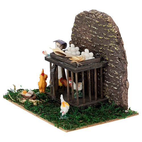 Kurnik z pasterką 5 cm do szopki, 10x15x10 cm 2