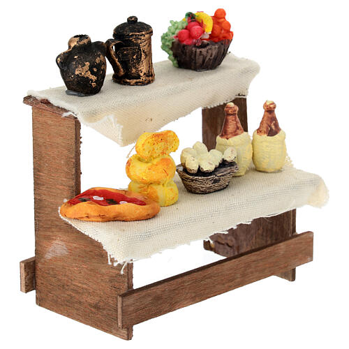 Banco con alimenti 10x10x5 cm  presepe 12-14 cm 2