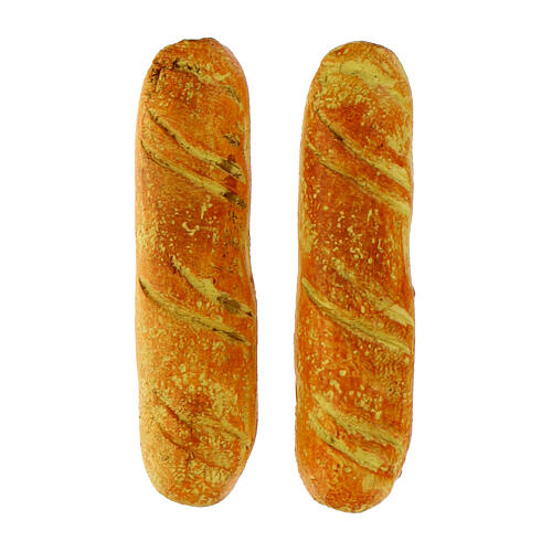 Set of 2 resin loaves of bread, 5 cm, for 8-10 cm Nativity Scene 2