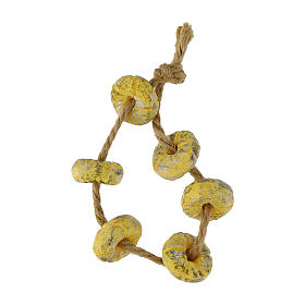 Bagels on a rope, resin accessory of 1.5 cm for 8-10 cm Nativity Scene