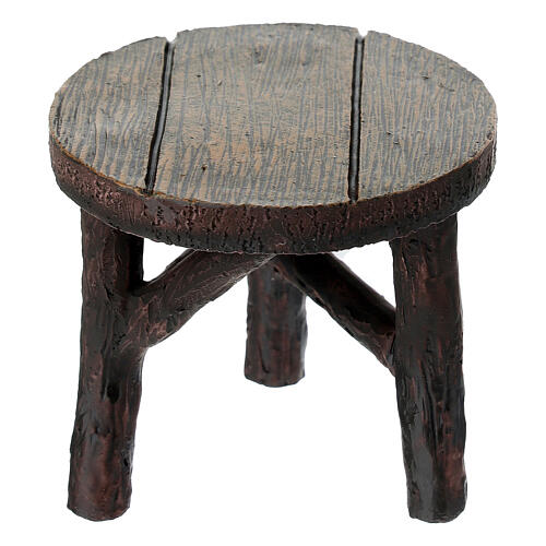 Tisch, rund aus Resin 6×6 cm für Krippe mit 12–14 cm Figuren 1