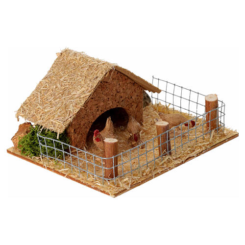 Recinto galline 10x10 cm per presepe 10 cm 3