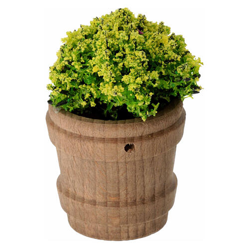 Set aus 6 Holzvasen mit Blumen – 6 × 4 cm, Krippenzubehör für 12–14 cm Figuren-Serie 3