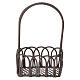 Metal basket with long handles, 6x4 cm, for 20 cm Nativity Scene s1